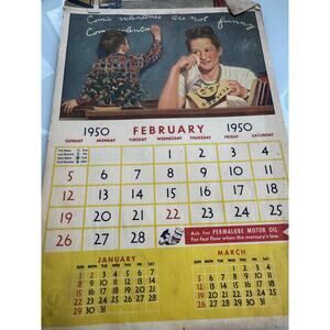 Vintage 1950 Standard Oil Russell Sambrook Calendar